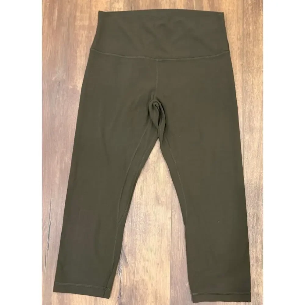 Lululemon Align Crop Leggings 21" Dark Olive Green size 10 - Picture 7 of 8